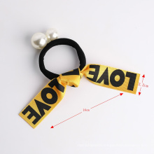 High quality hair accessories custom printed logo elastic hair rubber band